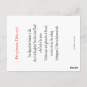 Prophetess Deborah Prayer Card Briefkaart (Achterkant)