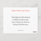 Prophets Moses en Aaron Prayer Card Briefkaart (Achterkant)