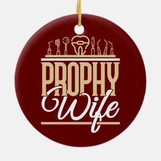 Prophy vrouwen tandarts keramisch ornament (Achterkant)