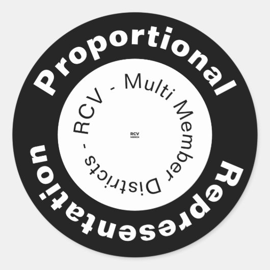 Proportionele weergave cirkelvormige Sticker (Voorkant)