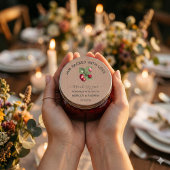 Propvol met Liefde Aardbeienjam Bruiloftsgeschenke Ronde Sticker