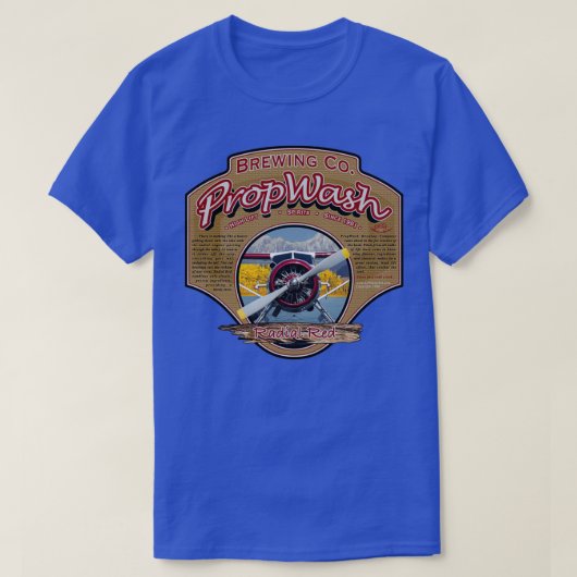 PropWash Brewing Co Hydravion Radiaal Rood DHC2 Be T-shirt (Design voorkant)