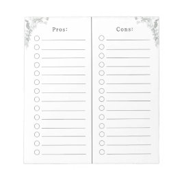 Pros And Cons Checklist List Notes Notitieblok