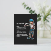 Pros en Cons Roller Derby Zombie Briefkaart (Staand voorkant)