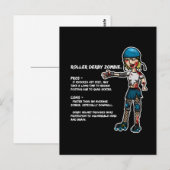 Pros en Cons Roller Derby Zombie Briefkaart (Voorkant / Achterkant)