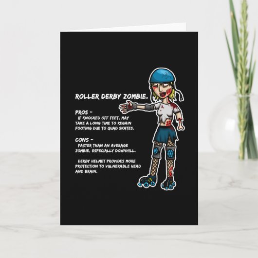 Pros - en - de Zombie van de Derby van de cons.Rol Kaart (Voorkant)