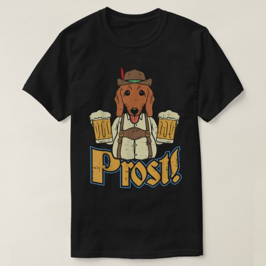 Pros Oktoberfest German Dachshund Dog Drink Bee T-shirt (Design voorkant)