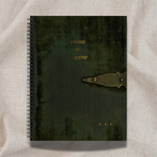 Prose & Poetry Debossed Moss Velvet Look Journal Notitieboek