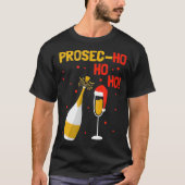 Prosec Ho Ho Funny Presecco kerstvakantie T-shirt (Voorkant)