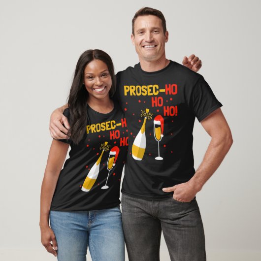 Prosec Ho Ho Funny Presecco kerstvakantie T-shirt (Unisex)
