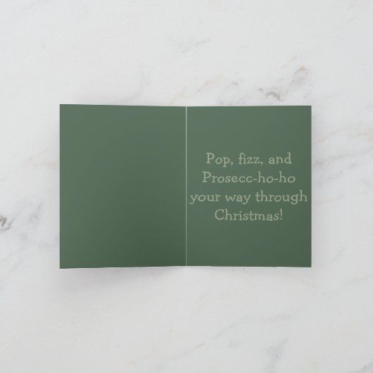 Prosecc-ho-ho – Funny Christmas Prosecco Pun  Kaart (Binnen)