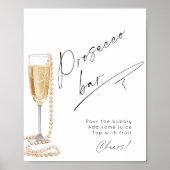 Prosecco Bar Parels en Prosecco Vrijgezellenfeest Poster (Voorkant)