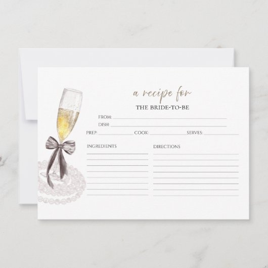 Prosecco Bloem Bruidsborrel Recept Kaarten (Voorkant)