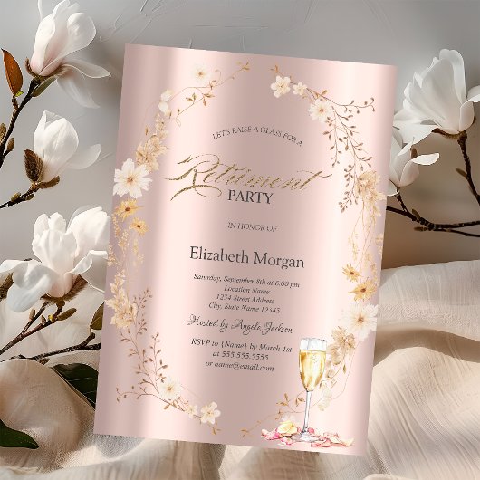 Prosecco Bloemblaadjes Wilde Bloemen Roze Goud Kaart