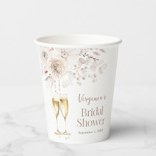 Prosecco Bridal Papieren Bekers (Achterkant)