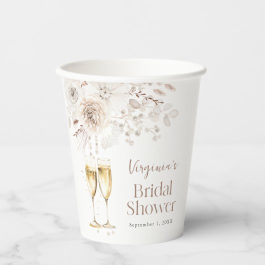 Prosecco Bridal Papieren Bekers (Voorkant)