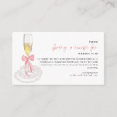 Prosecco Bruiloftsfeestje Recept Verzoekkaart Informatiekaartje (Voorkant)