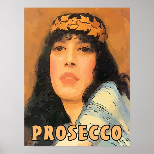 Prosecco Classical Woman,  stijl Poster (Voorkant)