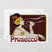 Prosecco, damesoverval briefkaart (Voorkant / Achterkant)