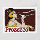 Prosecco, damesoverval briefkaart (Voorkant)
