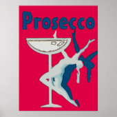Prosecco Dancer in het rood Poster (Voorkant)