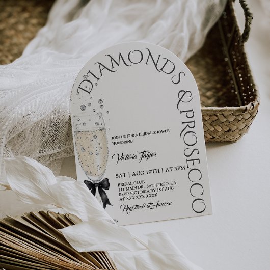 Prosecco Elegant Bow Vrijgezellenfeest Kaart