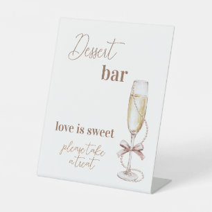 Prosecco en Parels Bruidsfeest Borreltafel Bord Reclamebord Met Voetstuk