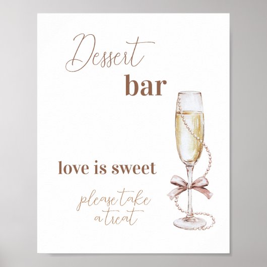 Prosecco en Parels Vrijgezellenfeest Dessert Bar S Poster (Voorkant)