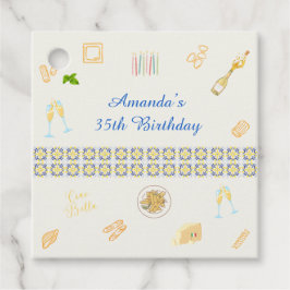 Prosecco en Pasta Verjaardag Bedankjes Labels