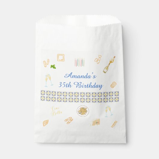 Prosecco en Pasta Verjaardag Bedankzakje (Voorkant)