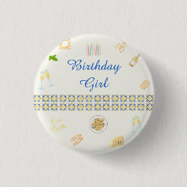 Prosecco en Pasta Verjaardag Ronde Button 3,2 Cm