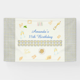 Prosecco en Pasta Verjaardag Spandoek