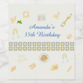 Prosecco en Pasta Verjaardag Wijn Etiket (Enkel label)