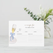 Prosecco Floral Vrijgezellenfeest Recept Kaarten (Staand voorkant)