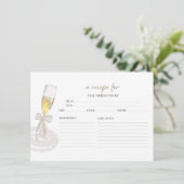 Prosecco Floral Vrijgezellenfeest Recept Kaarten (Staand voorkant)