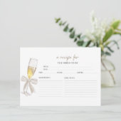 Prosecco Floral Vrijgezellenfeest Recept Kaarten (Staand voorkant)