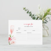 Prosecco Floral Vrijgezellenfeest Recept Kaarten (Staand voorkant)