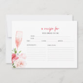 Prosecco Floral Vrijgezellenfeest Recept Kaarten (Voorkant)