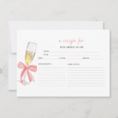 Prosecco Floral Vrijgezellenfeest Recept Kaarten (Voorkant)