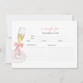 Prosecco Floral Vrijgezellenfeest Recept Kaarten (Voorkant)