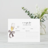 Prosecco Floral Vrijgezellenfeest Recept Kaarten (Staand voorkant)