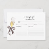 Prosecco Floral Vrijgezellenfeest Recept Kaarten (Voorkant)