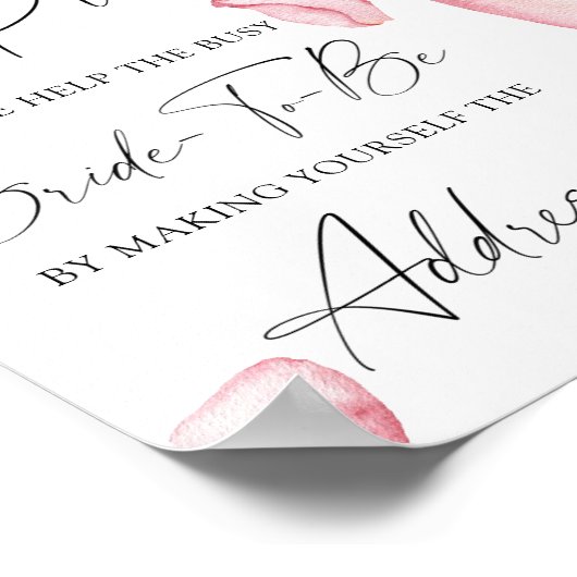 Prosecco - help de drukke bruid Adres Poster (Hoek)