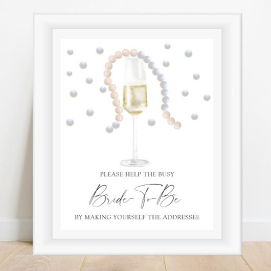 Prosecco - help de drukke bruid Adres Poster