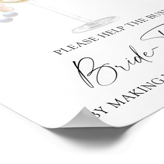 Prosecco - help de drukke bruid Adres Poster (Hoek)