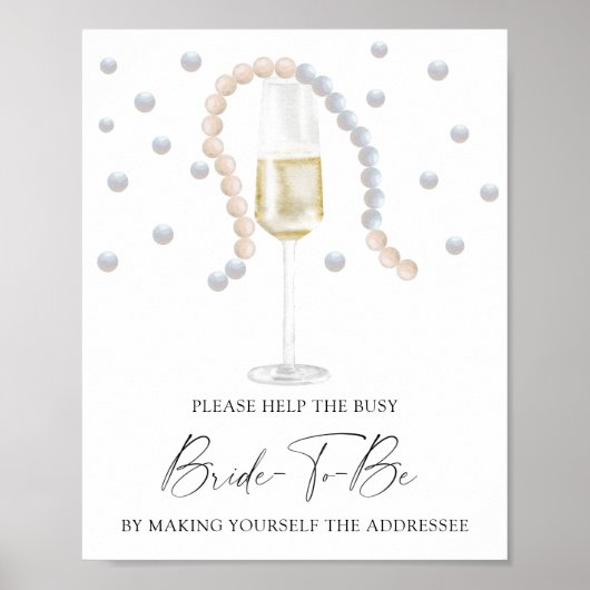 Prosecco - help de drukke bruid Adres Poster (Voorkant)