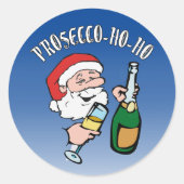 Prosecco-ho-ho Ronde Sticker (Voorkant)