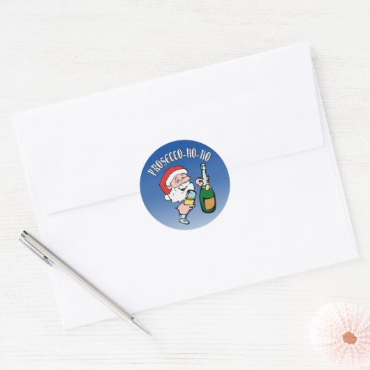 Prosecco-ho-ho Ronde Sticker (Envelop)