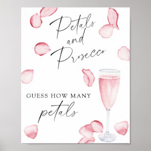 Prosecco - hoeveel bloemblaadjes Bruidsfeest spel Poster