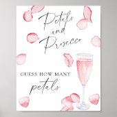 Prosecco - hoeveel bloemblaadjes Vrijgezellenfeest Poster (Voorkant)